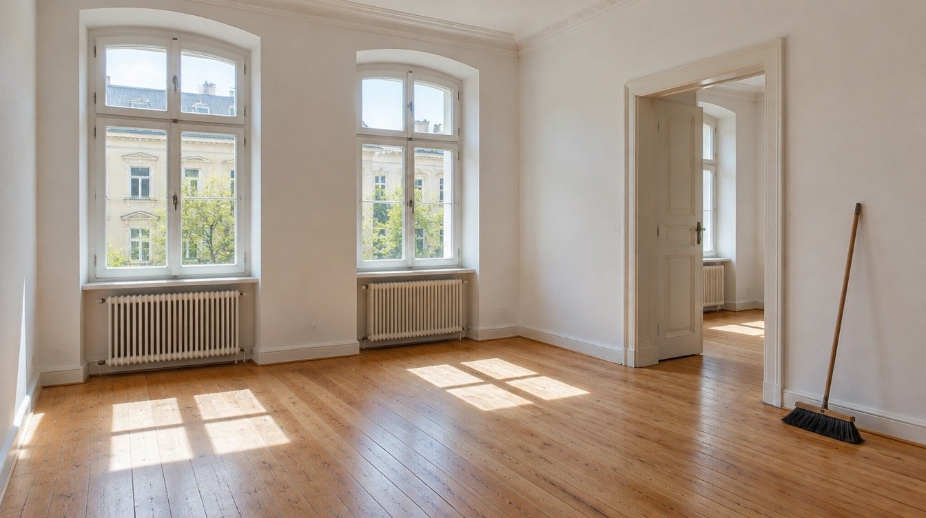 Besenrein übergebene, leere Wohnung